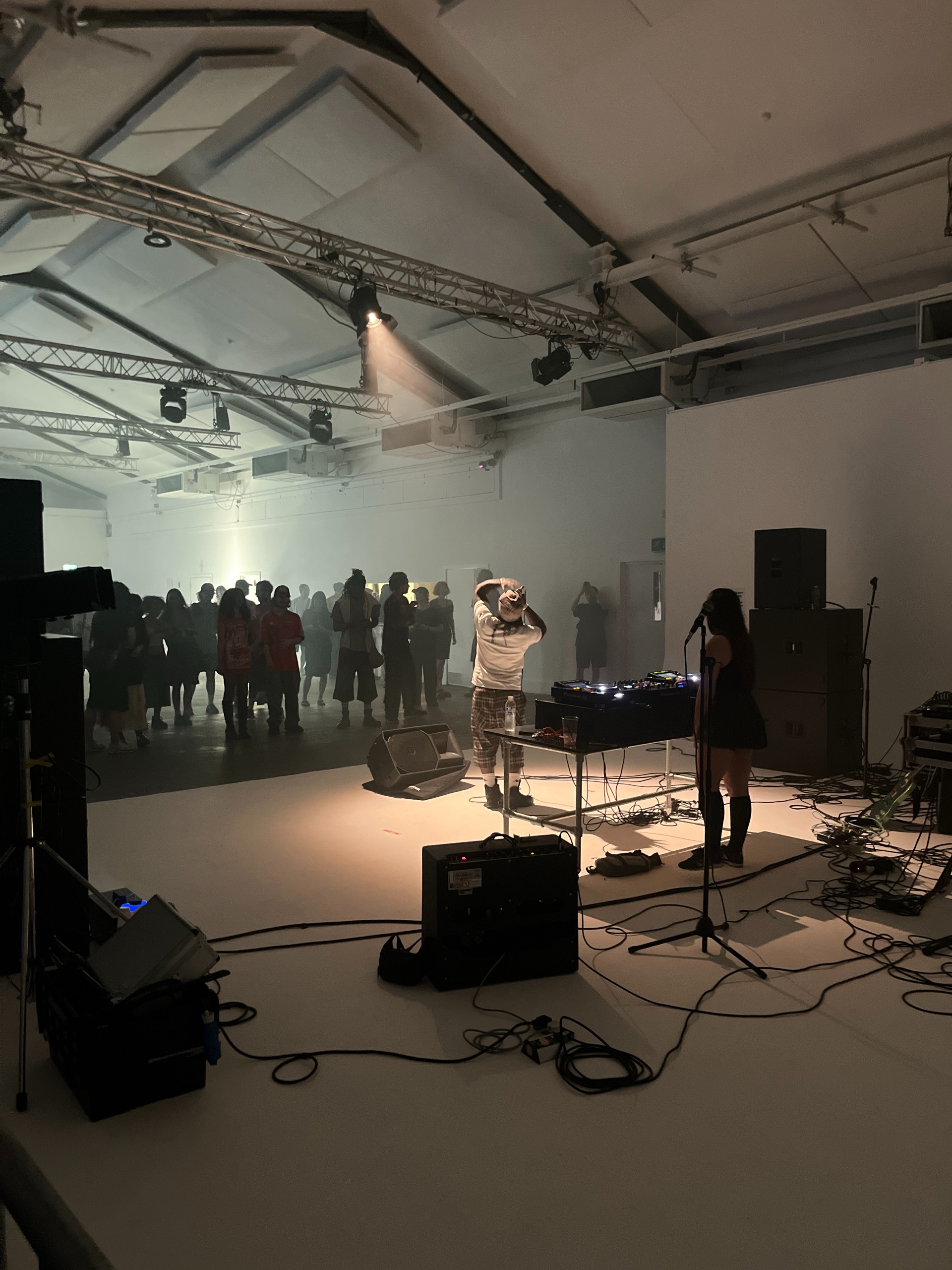 Performance and crowd at Oval Space